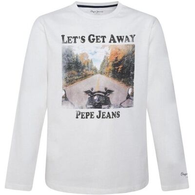 Pepe Jeans Gilbert Vit långärmad T-shirt - Barn 16 år Pepe Jeans Gilbert Vit långärmad T-shirt - Barn 16 år