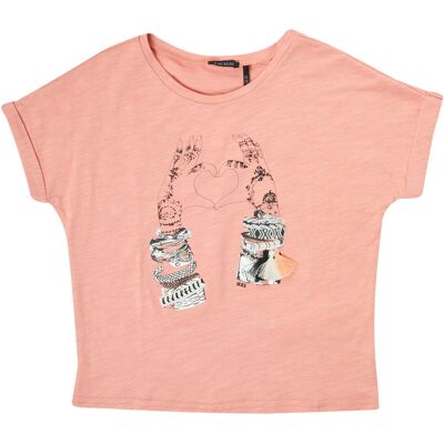 Ikks EAGLEA Rosa T-shirt för Tjejer - Casual Kläder Ikks EAGLEA Rosa T-shirt för Tjejer - Casual Kläder