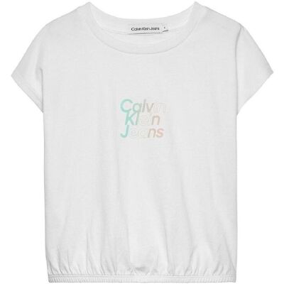 Calvin Klein Barn Vit Gradient Flock T-shirt Calvin Klein Barn Vit Gradient Flock T-shirt