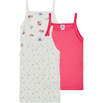 Linnen / Ärmlösa T-shirts Petit Bateau 3 CHEMISES BRETELLES 2 år Flickor Linnen / Ärmlösa T-shirts Petit Bateau 3 CHEMISES BRETELLES 2 år Flickor