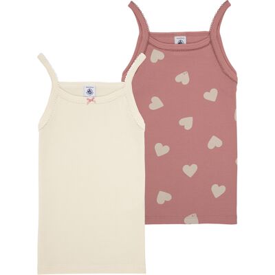 Linnen / Ärmlösa T-shirts Petit Bateau 2 CHEMISES BRETELLES 2 år Flickor Linnen / Ärmlösa T-shirts Petit Bateau 2 CHEMISES BRETELLES 2 år Flickor