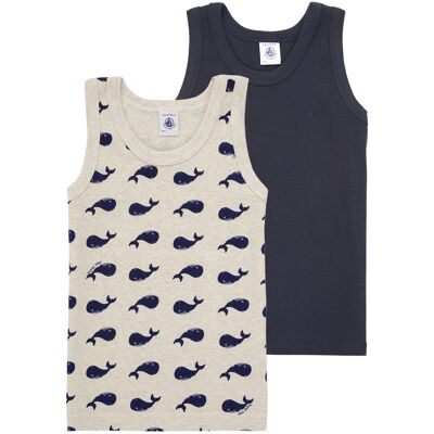 Linnen / Ärmlösa T-shirts Petit Bateau 2 DEBARDEURS 4 år,5 år Pojkar Linnen / Ärmlösa T-shirts Petit Bateau 2 DEBARDEURS 4 år,5 år Pojkar