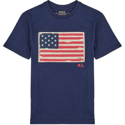 T-shirts med korta ärmar Polo Ralph Lauren SS FLAG TEE 8 Jahre Flickor T-shirts med korta ärmar Polo Ralph Lauren SS FLAG TEE 8 Jahre Flickor