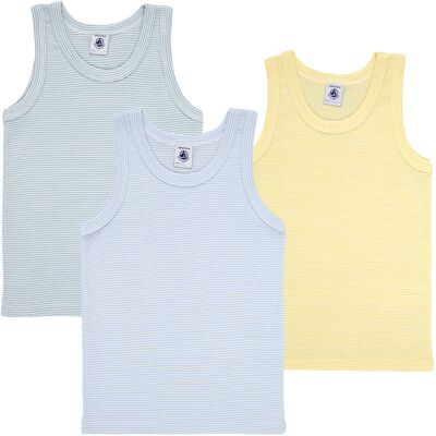 Linnen / Ärmlösa T-shirts Petit Bateau 3 DEBARDEURS 8 år,10 år,12 år,14 år Pojkar Linnen / Ärmlösa T-shirts Petit Bateau 3 DEBARDEURS 8 år,10 år,12 år,14 år Pojkar