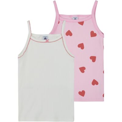Linnen / Ärmlösa T-shirts Petit Bateau 2 CHEMISES BRETELLES 3 år,4 år,5 år Flickor Linnen / Ärmlösa T-shirts Petit Bateau 2 CHEMISES BRETELLES 3 år,4 år,5 år Flickor