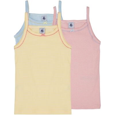 Linnen / Ärmlösa T-shirts Petit Bateau 3 CHEMISES BRETELLES 12 år Flickor Linnen / Ärmlösa T-shirts Petit Bateau 3 CHEMISES BRETELLES 12 år Flickor