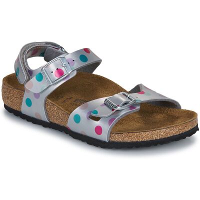 Platta sandaler BIRKENSTOCK Rio AS Kids BF Elec. Metallic SilverDots 29 Platta sandaler BIRKENSTOCK Rio AS Kids BF Elec. Metallic SilverDots 29