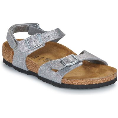 Platta sandaler BIRKENSTOCK Rio AS Kids BF Sparkling Silver 24 Platta sandaler BIRKENSTOCK Rio AS Kids BF Sparkling Silver 24