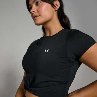 MP Women's Power Short Sleeve Crop Top – Black - L MP Women's Power Short Sleeve Crop Top – Black - L