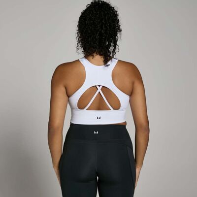 MP Women's Power Longline Sports Bra - White - XXS MP Women's Power Longline Sports Bra - White - XXS