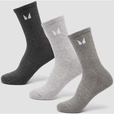 MP Unisex Crew Socks (3 Pack) - Grey - UK 6-8 MP Unisex Crew Socks (3 Pack) - Grey - UK 6-8