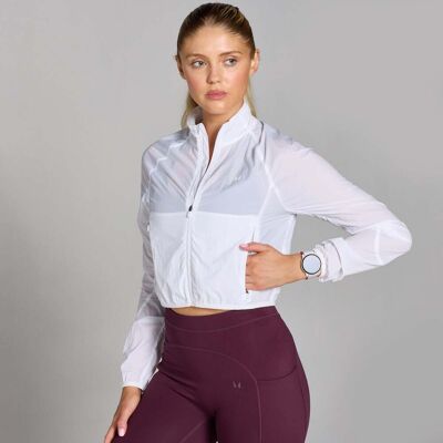 MP Women's Velocity Slim Fit Cropped Windbreaker – White - L MP Women's Velocity Slim Fit Cropped Windbreaker – White - L