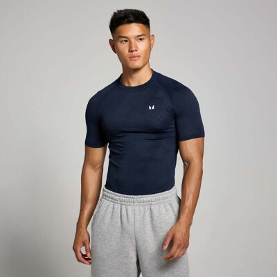 MyProtein MP Men's Tempo Pillar Graphic Seamless T-Shirt – Navy - L MyProtein MP Men's Tempo Pillar Graphic Seamless T-Shirt – Navy - L