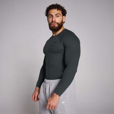 MyProtein MP Men's Origin Ribbed Muscle Fit Long Sleeve Top – Washed Black - S MyProtein MP Men's Origin Ribbed Muscle Fit Long Sleeve Top – Washed Black - S