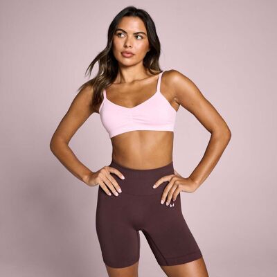 MyProtein MP Dam Tempo Sömlös Ruched Front Sport-BH - Blush - XL MyProtein MP Dam Tempo Sömlös Ruched Front Sport-BH - Blush - XL