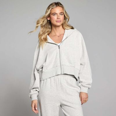 MyProtein MP Dam Lätt Loopback Hoodie med Dragkedja - Grå Melerad - S MyProtein MP Dam Lätt Loopback Hoodie med Dragkedja - Grå Melerad - S