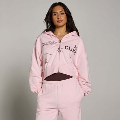 MyProtein MP Dam Move Club Grafisk Lätt Loopback Zip Through Hoodie - Blush - XS MyProtein MP Dam Move Club Grafisk Lätt Loopback Zip Through Hoodie - Blush - XS