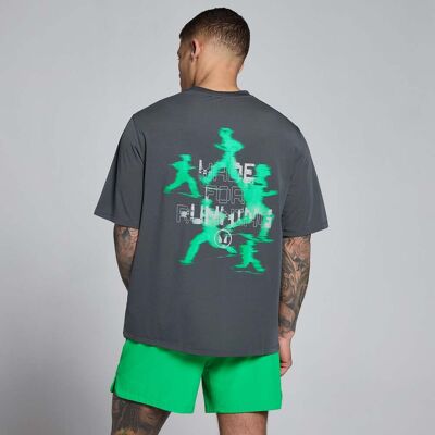 MyProtein MP Herr Velocity Grafisk Cotton Modal T-Shirt - Mörkgrå / Grön - XXXL MyProtein MP Herr Velocity Grafisk Cotton Modal T-Shirt - Mörkgrå / Grön - XXXL
