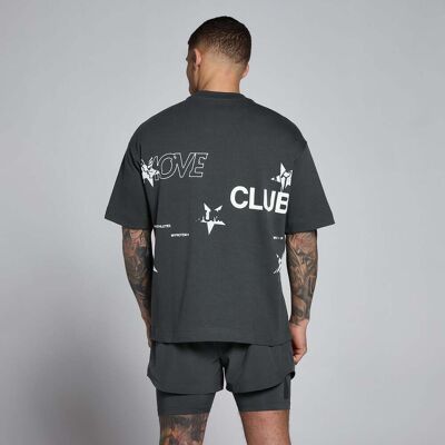 MyProtein MP Hybrid Graphic Oversized Cotton T-Shirt för män - Tvättad svart - L MyProtein MP Hybrid Graphic Oversized Cotton T-Shirt för män - Tvättad svart - L