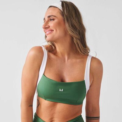 MyProtein MP Dam X Tatiana Contrast Twist Back Sport-BH - Palm Green - S MyProtein MP Dam X Tatiana Contrast Twist Back Sport-BH - Palm Green - S