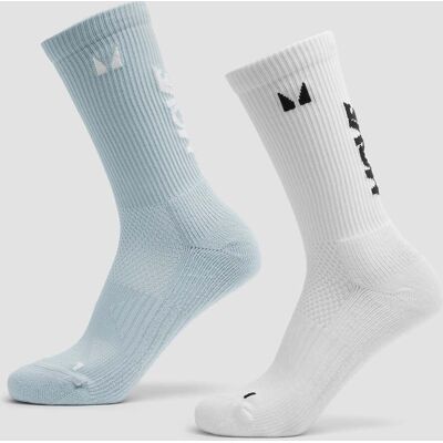 MyProtein MP Move Club löparstrumpor (2-pack) - Babyblå/Vit - UK 12-14 MyProtein MP Move Club löparstrumpor (2-pack) - Babyblå/Vit - UK 12-14