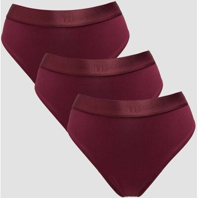 MyProtein MP Women's Mid Rise Bikini Brief (3-pack) – Vinröd - S MyProtein MP Women's Mid Rise Bikini Brief (3-pack) – Vinröd - S