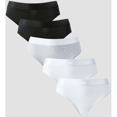 MyProtein MP Women's Mid Rise Bikini Brief (5-pack) – Vit/Svart/Grå - S MyProtein MP Women's Mid Rise Bikini Brief (5-pack) – Vit/Svart/Grå - S