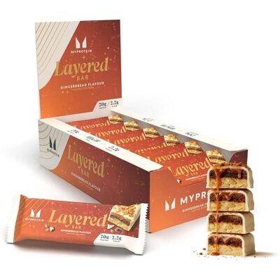 MyProtein 6 Layer Protein Bar - 12 x 60g - Gingerbread - Limited Edition MyProtein 6 Layer Protein Bar - 12 x 60g - Gingerbread - Limited Edition