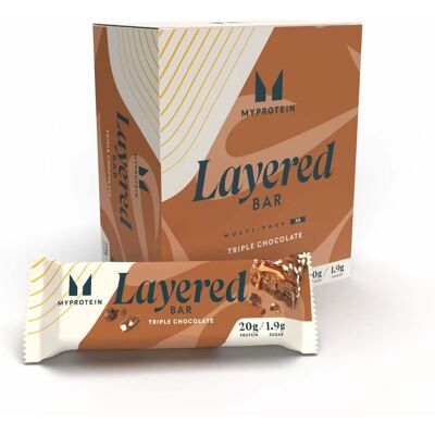 Layered Protein Bar - 6 x 60g - Triple Chocolate Fudge Layered Protein Bar - 6 x 60g - Triple Chocolate Fudge