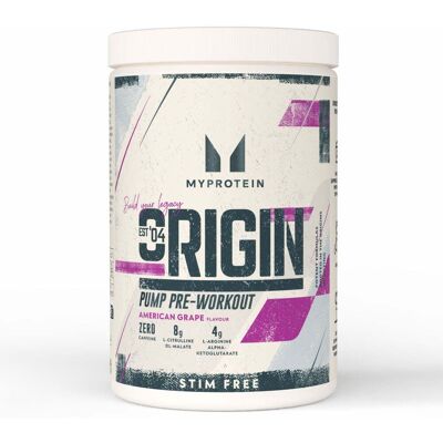 MyProtein Origin Stim-Free Pre-Workout - 600G - 30servings - American Grape MyProtein Origin Stim-Free Pre-Workout - 600G - 30servings - American Grape