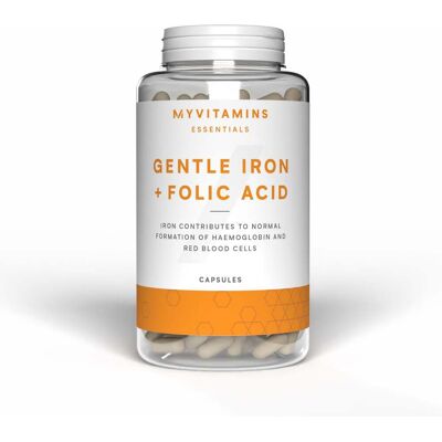 Myvitamins Gentle Iron Bisglycinate + Folic Acid - 30 Capsules, 30servings - Unflavoured Myvitamins Gentle Iron Bisglycinate + Folic Acid - 30 Capsules, 30servings - Unflavoured