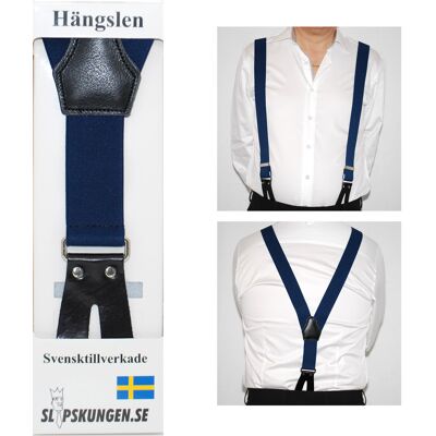 Slipskungen Svenska hängslen Breda Knapp Marin Slipskungen Svenska hängslen Breda Knapp Marin