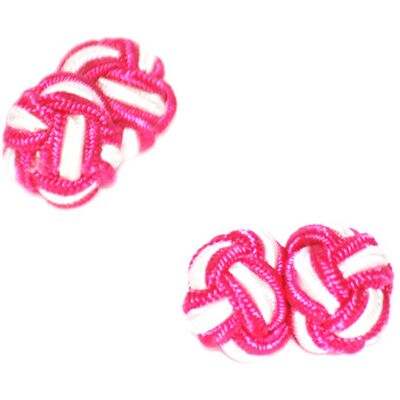 Slipskungen Manschettknopar rund cerise-vit Slipskungen Manschettknopar rund cerise-vit