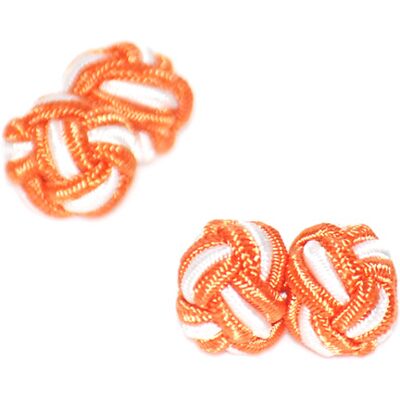 Slipskungen Manschettknopar rund orange-vit Slipskungen Manschettknopar rund orange-vit