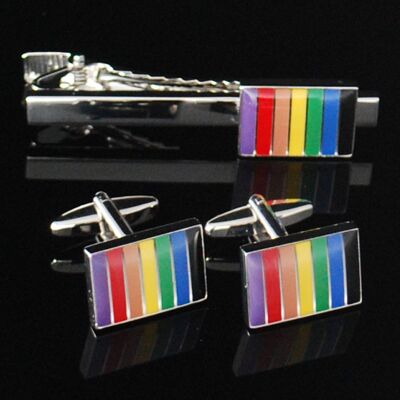 Slipskungen Slipsnål och manschettknappar Rainbow Slipskungen Slipsnål och manschettknappar Rainbow