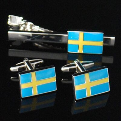 Slipskungen Slipsnål och manschettknappar Flaggan Slipskungen Slipsnål och manschettknappar Flaggan
