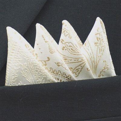 Slipskungen Färdigvikt bröstnäsduk Paisley Ivory Slipskungen Färdigvikt bröstnäsduk Paisley Ivory