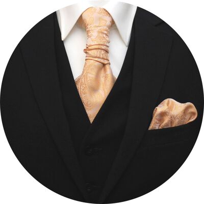 Slipskungen Kravattset Paisley Guld Slipskungen Kravattset Paisley Guld