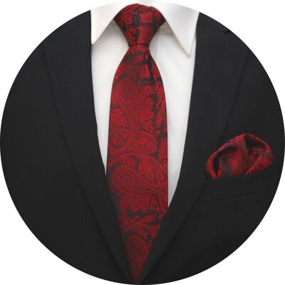Slipskungen Slipsset Paisley Röd Slipskungen Slipsset Paisley Röd