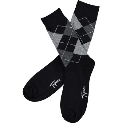 Slipskungen Herrstrumpor ARGYLE - svart-grå herrklader Slipskungen Herrstrumpor ARGYLE - svart-grå herrklader