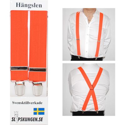 Slipskungen Svenska hängslen Breda Orangea Slipskungen Svenska hängslen Breda Orangea