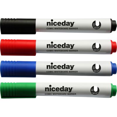 Niceday Whiteboard-penna rund spets 4 st/set Niceday Whiteboard-penna rund spets 4 st/set
