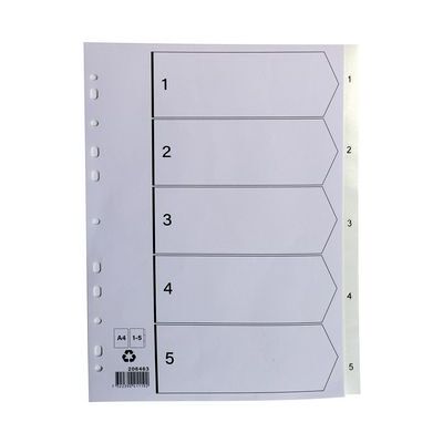 NO BRAND Plastregister A4 1-5 vit NO BRAND Plastregister A4 1-5 vit