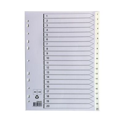NO BRAND Plastregister A4 1-20 vit NO BRAND Plastregister A4 1-20 vit