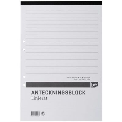 NO BRAND Anteckningsblock A4 100bl hål perf linj NO BRAND Anteckningsblock A4 100bl hål perf linj