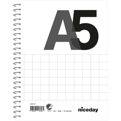 Kollegieblock A5 70blad 60g rutat Niceday Kollegieblock A5 70blad 60g rutat Niceday