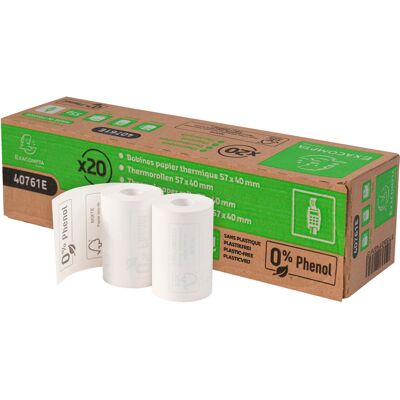 Exacompta Kassarulle 57x40 mm 18 m 20-pack Bisfenol-fri Exacompta Kassarulle 57x40 mm 18 m 20-pack Bisfenol-fri