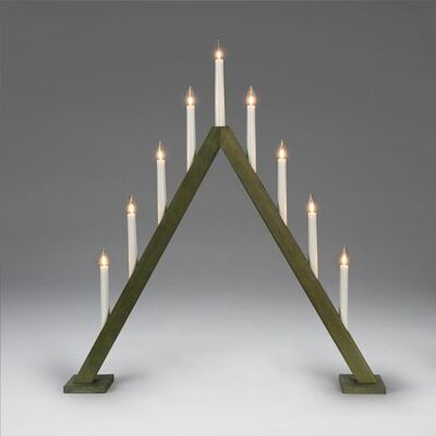 KONSTSMIDE Elljusstake 9 ljus 60x65cm trä grön KONSTSMIDE Elljusstake 9 ljus 60x65cm trä grön