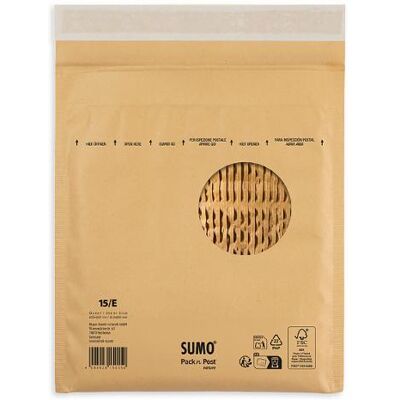 Påse vadderad SUMO 215x265mm brun 100/fp Påse vadderad SUMO 215x265mm brun 100/fp