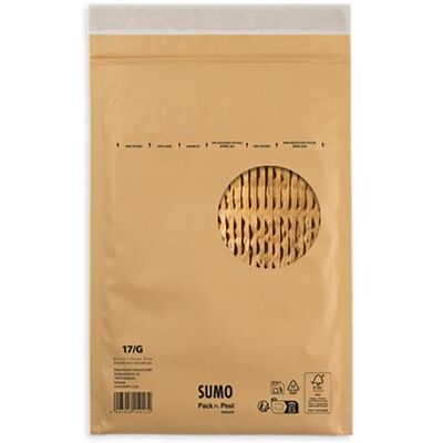 Påse vadderad SUMO 225x340mm brun 100/fp Påse vadderad SUMO 225x340mm brun 100/fp